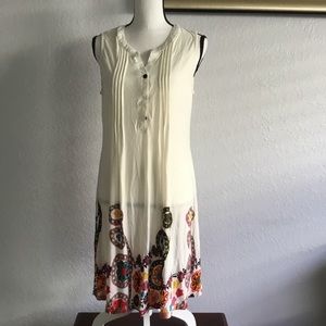 Resort  XL Creme floral border dress new with tags